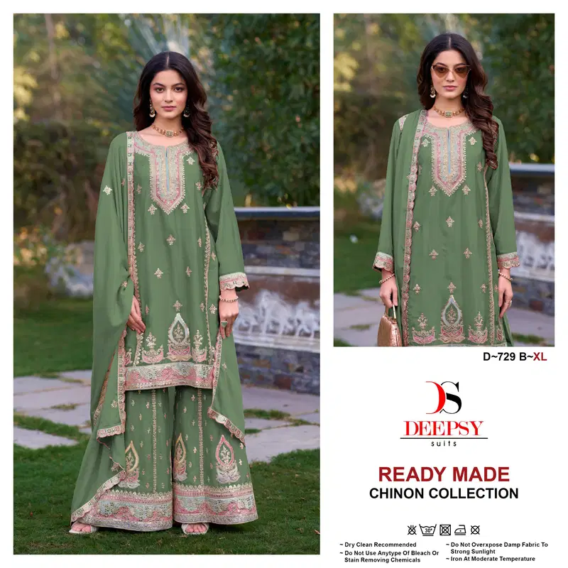 Deepsy D 729 A To D Chinon Pakistani Readymade Suits Wholesale In India